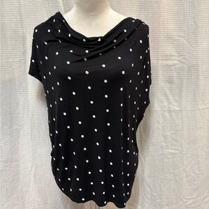 White House Black Market Black Top with White Dots